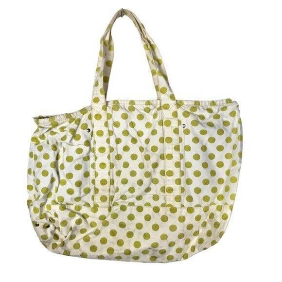 J. Crew Y2K Lime Green Polka Dot Tote Bag - Picture 1 of 7